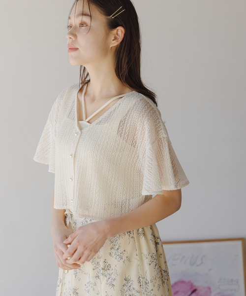 「mysty woman」 半袖ブラウス FREE アイボリー レディース_画像5