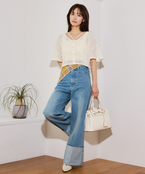 「mysty woman」 半袖ブラウス FREE アイボリー レディース_画像8