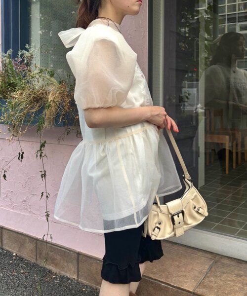 w closet（ダブルクローゼット） ブラウス シャツ 半袖 バックリボン