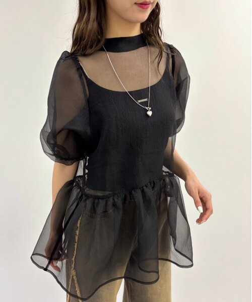 w closet（ダブルクローゼット） ブラウス シャツ 半袖 バックリボン