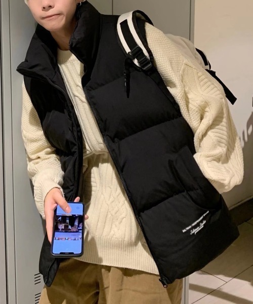 NEW GENTLEMAN ダウンベスト ベスト シェルパ 中綿ビッグベスト メンズ