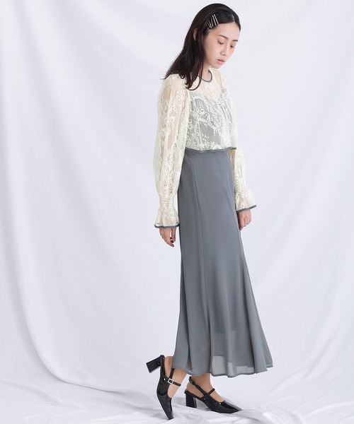 atlo（アトロ） ドレス ミモレ丈＆袖ありフォーマルレースセレモニー