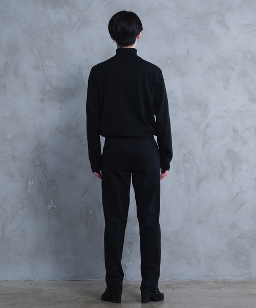 美品 黒 ハート刺繍 タートルネックセーター L AROUND FLAVA セーター ニット heart embroidery turtleneck knit