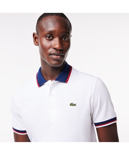 LACOSTE ボーダーリブニットクルーネック鹿の子地Tシャツ 2点 LACOSTE ボーダーリブニットクルーネック鹿の子地Tシャツ 2点