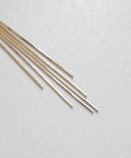 ピアス K10コンパクトフリンジ フックピアス レディースの画像