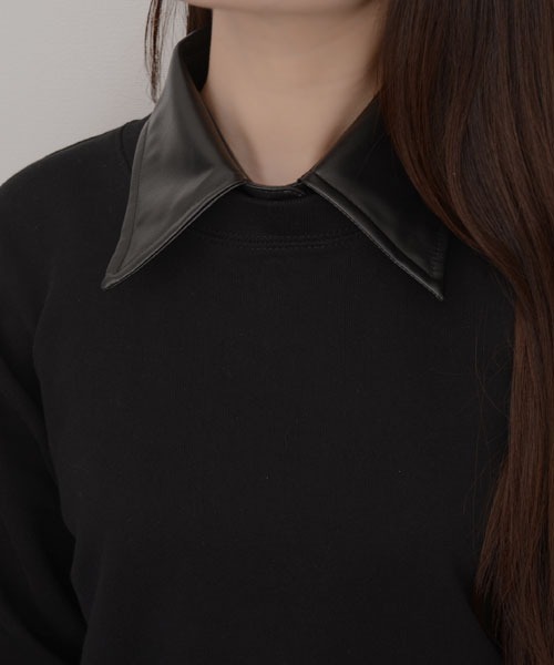 Mayree つけ襟 付け襟 「resonance」シンプル 合皮 つけ襟「マルチ