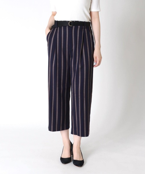 特別セール！Jines ストライプパンツ Jines パンツ ベルト付ストライプパンツ レディース : ZOZOTOWN