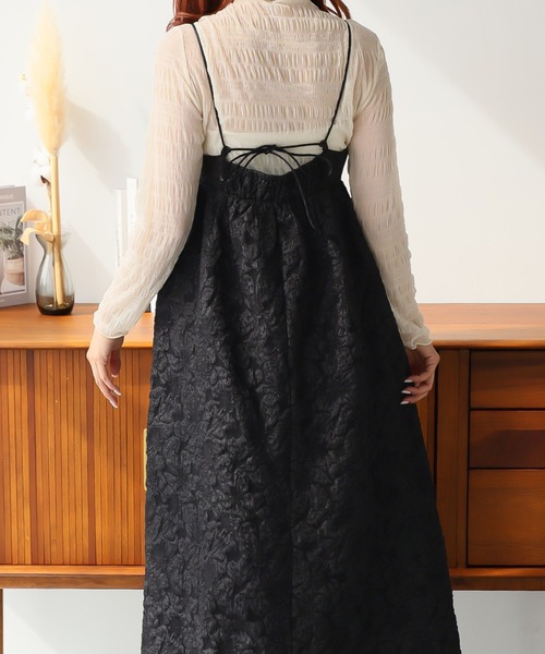 極美品　ダーマコレクション　ふくれ花柄ジャカード フレアーワンピース　11号 極美品 ダーマコレクション ふくれ花柄ジャカード フレアー