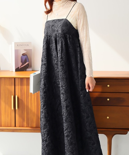 23SS✨現行モデル ロイスクレヨン 花柄ジャガードワンピース ブラック 23SS✨現行モデル ロイスクレヨン 花柄ジャガードワンピース