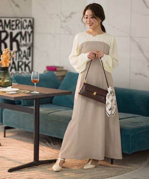 Andemiu ワンピース 「尾崎真衣さんコラボ」ブラウスドッキング