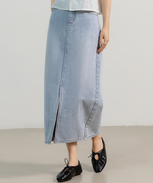DAY CLOSET デニムスカート 「大きいサイズ有」スラッとIライン