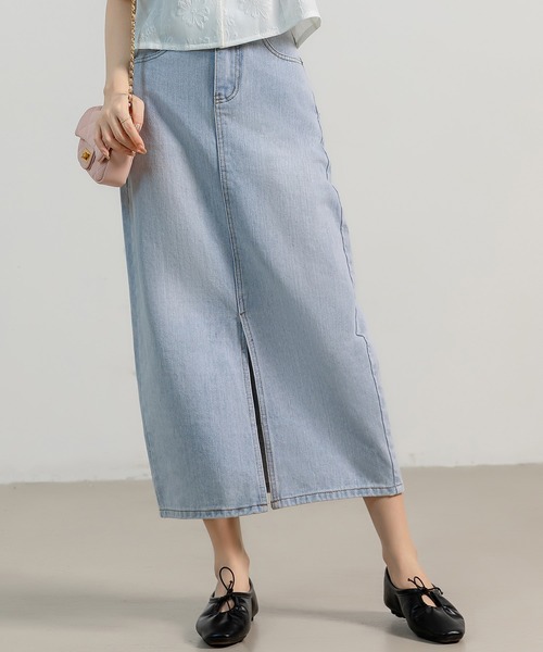 DAY CLOSET デニムスカート 「大きいサイズ有」スラッとIライン