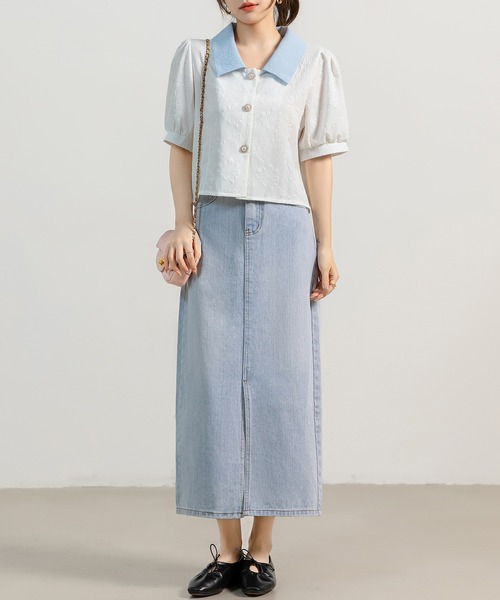 DAY CLOSET デニムスカート 「大きいサイズ有」スラッとIライン