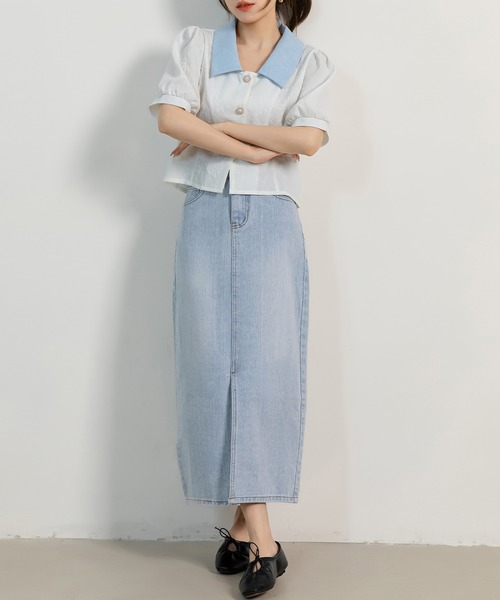 DAY CLOSET デニムスカート 「大きいサイズ有」スラッとIライン