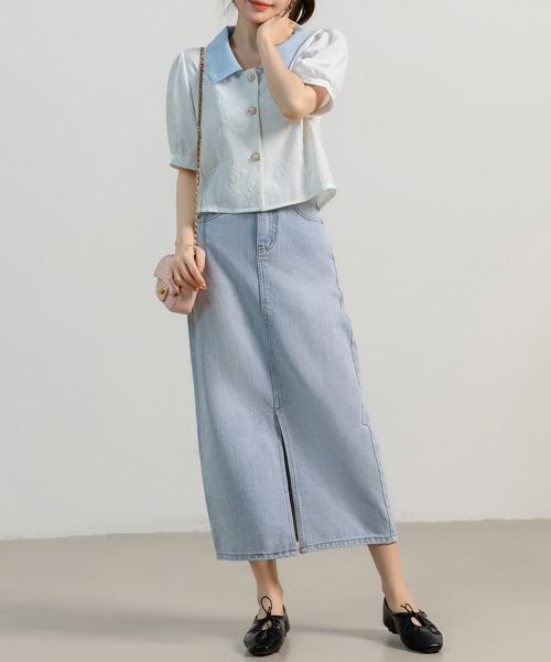 DAY CLOSET デニムスカート 「大きいサイズ有」スラッとIライン