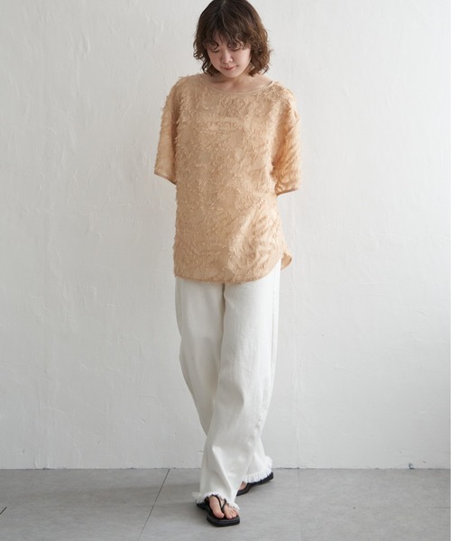 notch. シャツ ブラウス シアーフリンジ2wayブラウス レディース