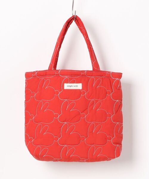 ★ハンドメイド★ ミニチュア 2wayキルティングバッグS レッド ドール用 TONE SELECT GOODS トートバッグ Liaa/うさぎキルティング ミニトート