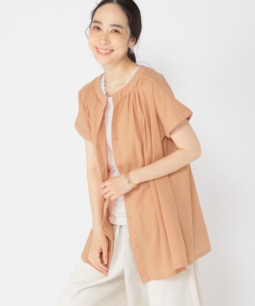 d.i.a. トップス セール】サイドギャザーバックオープントップス（Tシャツ