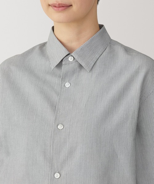 無印良品（MUJI） ブラウス シャツ 婦人 和紙混ポプリンシャツ