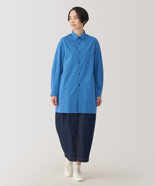 和紙混ポプリンシャツ / 無印良品 / XLサイズ 無印良品（MUJI） ブラウス シャツ 婦人 和紙混ポプリンシャツ