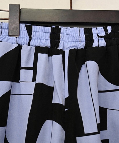 STYLEBLOCK（スタイルブロック） パンツ サテン幾何学柄ラフパンツ