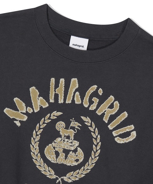 トレーナー スウェット 「mahagrid/マハグリッド」 VINTAGE COLLEGE CROP SWEATSHIRT/ヴィンテージカレッジ クロ MAHAGRID トレーナー スウェット 「mahagrid/マハグリッド