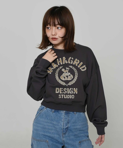 トレーナー スウェット 「mahagrid/マハグリッド」 VINTAGE COLLEGE CROP SWEATSHIRT/ヴィンテージカレッジ クロ MAHAGRID トレーナー スウェット 「mahagrid/マハグリッド