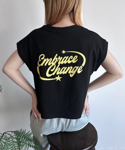 shrita tシャツ バックプリント半袖Tシャツ「低身長さん向けS