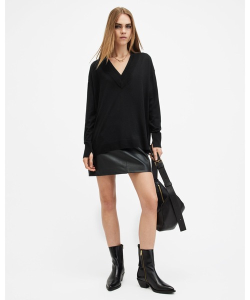 ニット セーター BERN MERINO WOOL V-NECK JUMPER | BERN メリノ ウール Vネック ニット・セーター レディース ALLSAINTS ニット セーター BERN MERINO WOOL V-NECK JUMPER