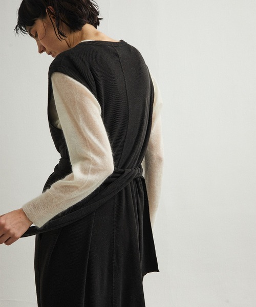 UNFIL（アンフィル） ワンピース アンフィル / raw silk ribbed-jersey