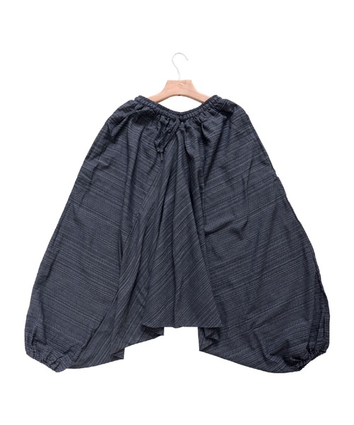 ichi⭐️リネンコットンストライプサルエルパンツ marai パンツ コットン100％ ストライプ織り エスニックサルエル
