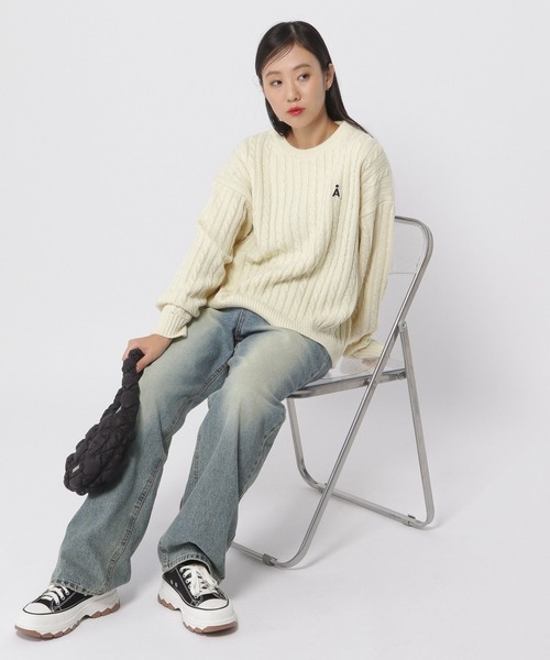 ALAND ニット セーター 「UNISEX」ALAND／Aロゴケーブルニット