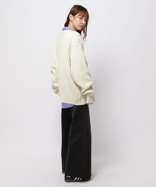 ALAND ニット セーター 「UNISEX」ALAND／Aロゴケーブルニット