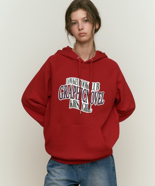 パーカー KIRSH LOWKEY BOOK CLUB LETTERING RAGLAN HOODIE レタリング ラグラン フーディー レディース