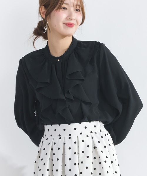 ブラウス シャツ フロントラッフルブラウス レディース PICCIN ブラウス シャツ 「WEB限定」フロントラッフルフリル