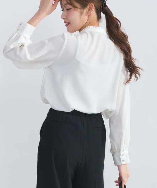 PICCIN ブラウス シャツ 「WEB限定」フロントラッフルフリル