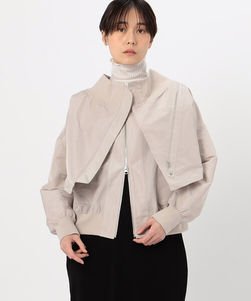 ギャバジン K．T（Gabardine K．T）/〔 +サイズ 〕 【レイヤード】シャンブレータフタ ブルゾン Gabardine K.T（ギャバジンK.T） ブルゾン アウター 「レイヤード