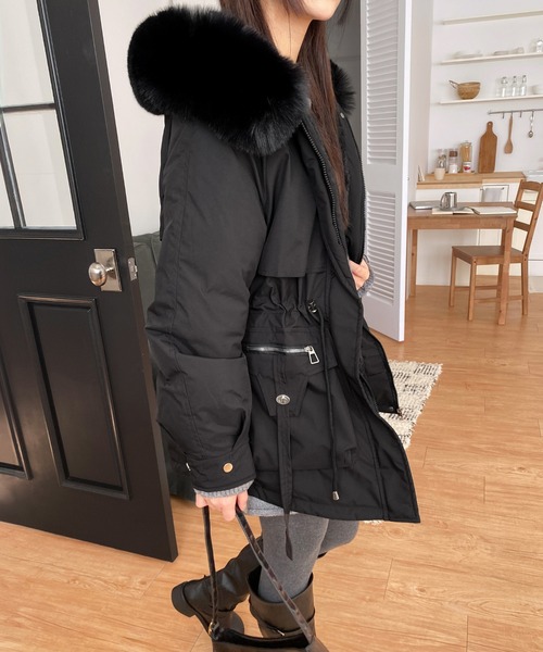 by muni:r ダウンコート ダウンジャケット ファーダウンジャケット