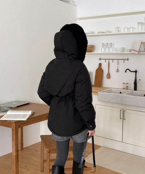 by muni:r ダウンコート ダウンジャケット ファーダウンジャケット