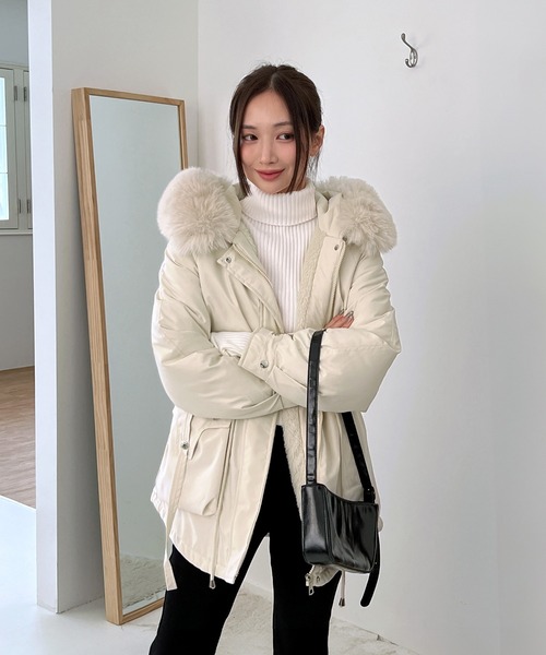 【美品】 定価4万8,600円 ファー ベージュ ダウン コート 楽天市場】【15%OFFクーポン】ダウンコート レディース ショート