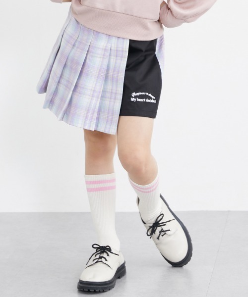 チェック柄キュロット（グレー、ピンク） 楽天市場】HeartShape 3段 ラメ入り フリル キュロット パンツ