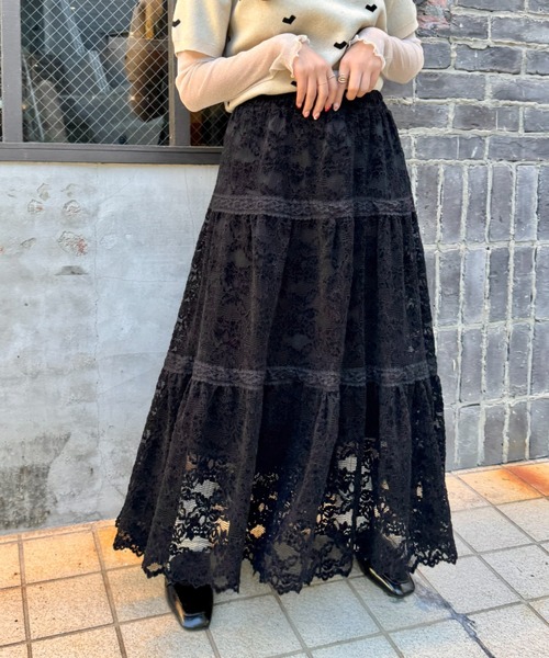 ヴィンテージ スカート レース シルエットキレイです | Loungedress