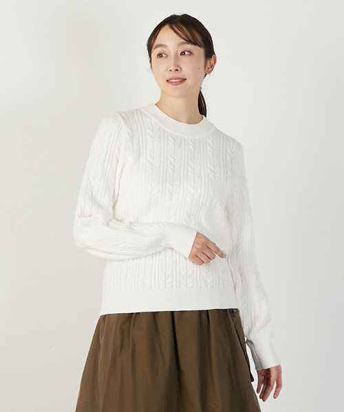 MELROSE claire（メルローズクレール） ニット セーター 「ケーブル