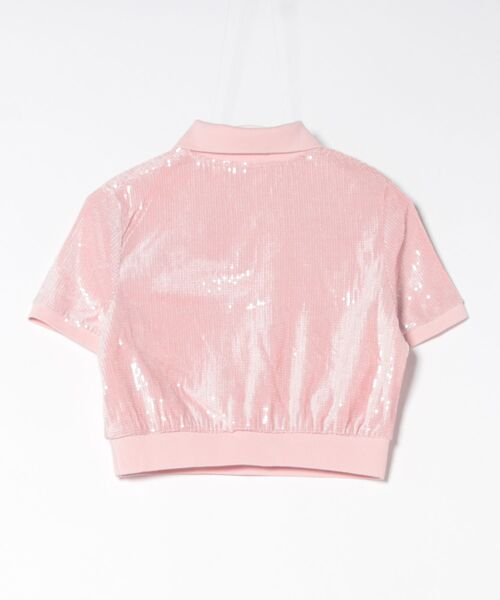 LILLY BROWN CANDY STOCK スパンコールベロアポロシャツ