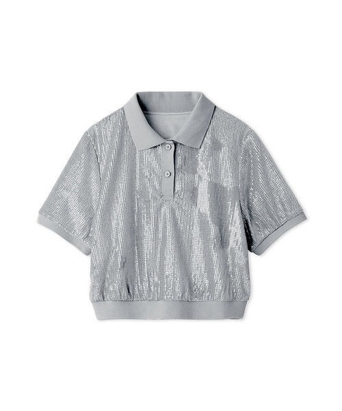 ポロシャツ ポロ 「L.B CANDY STOCK」スパンコールベロアポロシャツ レディース LILY BROWN ポロシャツ ポロ 「L.B CANDY STOCK」スパンコール