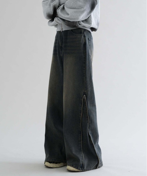 epnok ジーンズ 「EPNK」Side zip wash denim pants / サイド