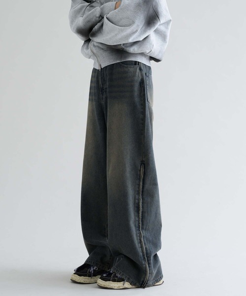 epnok ジーンズ 「EPNK」Side zip wash denim pants / サイド