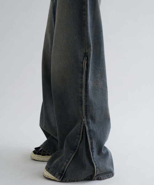 デニム・ジーパン EZKATON OPENING DENIM PANTS NA648 epnok ジーンズ 「EPNK」Side zip wash denim pants / サイド