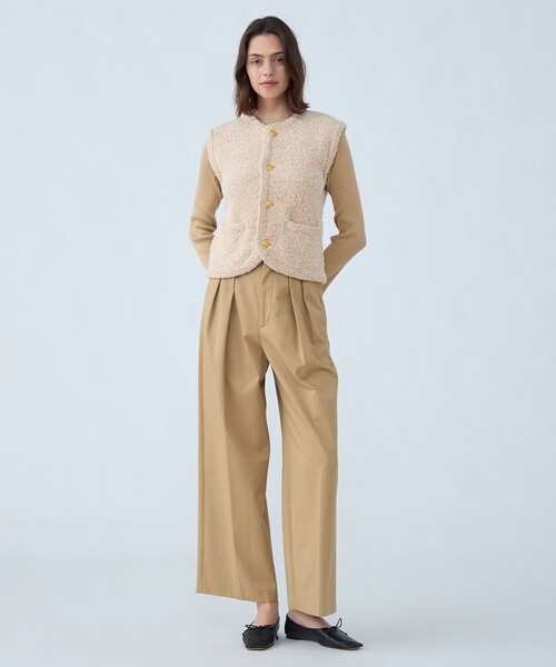 MACPHEE ベスト ジレ ツイードニット レディース : ZOZOTOWN