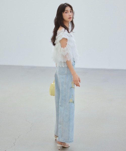 FRAY I.D ジーンズ デニム デニムパンツ フラワーエンブロイダリー  